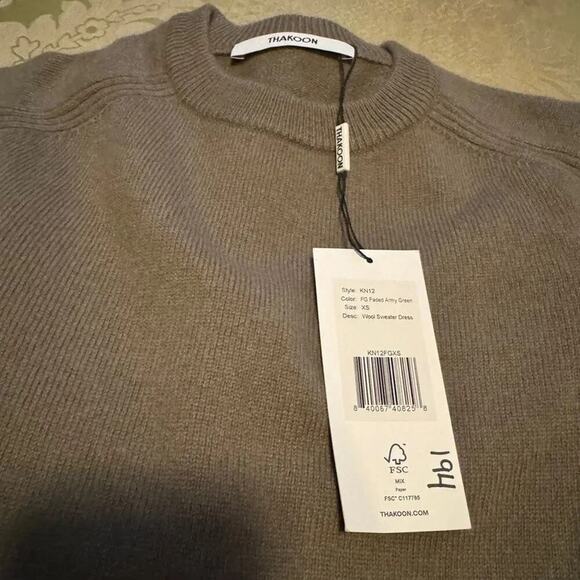 Thakoon Long Sleeve Wool Sweater Dress, Size XS New with Tag MSRP $375 - Picture 4 of 4